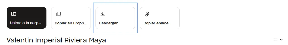 Botón de descarga en Dropbox